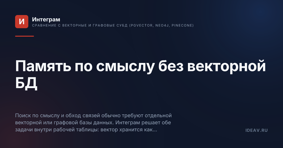 Обложка статьи: Память по смыслу без векторной БД